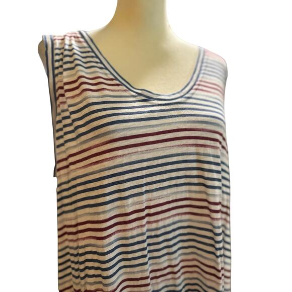 Caslon Multicolor Striped Distressed Tank, Plus Size 2XL - Picture 1 of 5